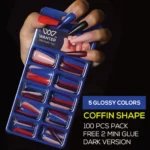 Glossy Coffin Fake Nails Set