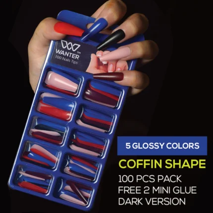 Glossy Coffin Fake Nails Set