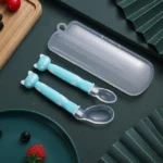 Soft Silicone Baby Spoon with Case - Image 4