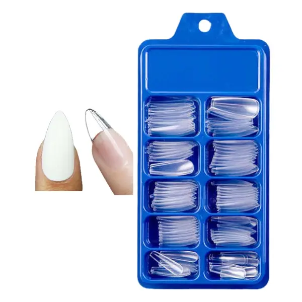 Transparent Almond False Nails Set