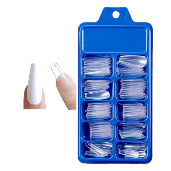 Transparent Coffin-Shaped False Nails