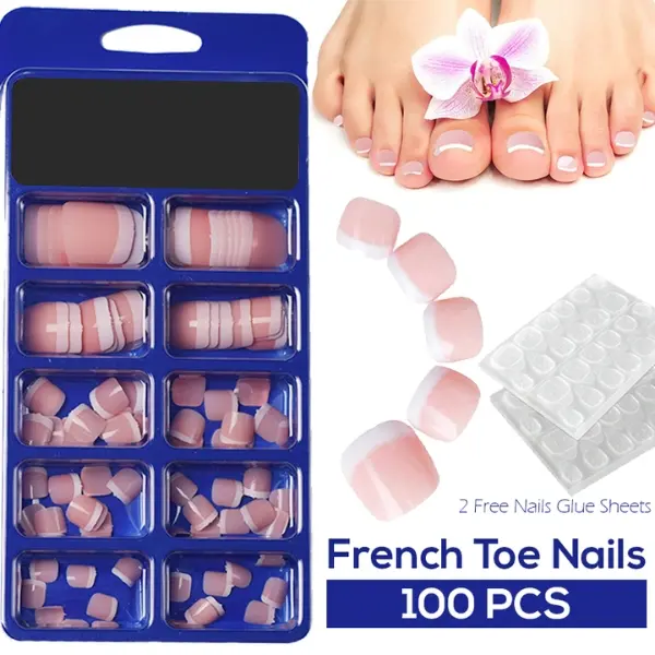 Premium French Toenail Set