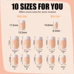 Elegant French Nails Set with Modern Designs - Image 5