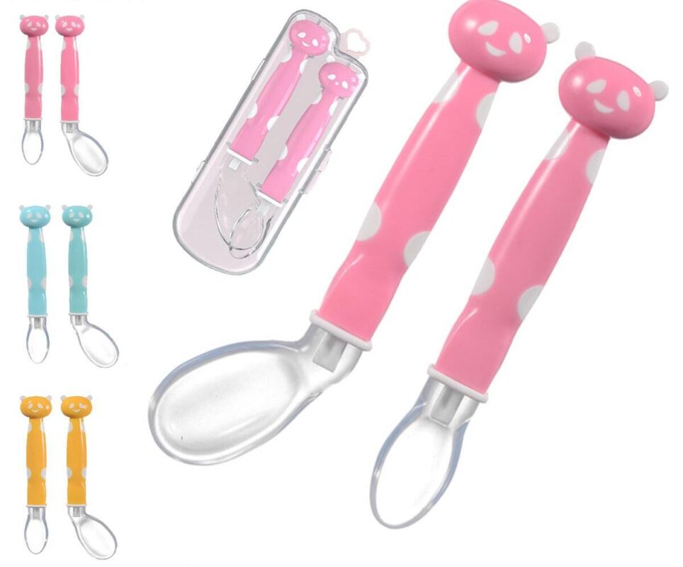 Soft Silicone Baby Spoon with Case