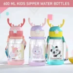 Kids Sipper Water Bottle 600ml with Straw & Shoulder Strap | Leakproof Portable Plastic Bottle for Boys & Girls - Image 8