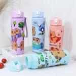 750ML Capybara Water Bottle | Cute Leakproof Bottle with Straw & Carry Strap | BPA Free Sports & Outdoor Drink Bottle - Image 3
