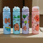 750ML Capybara Water Bottle | Cute Leakproof Bottle with Straw & Carry Strap | BPA Free Sports & Outdoor Drink Bottle - Image 6